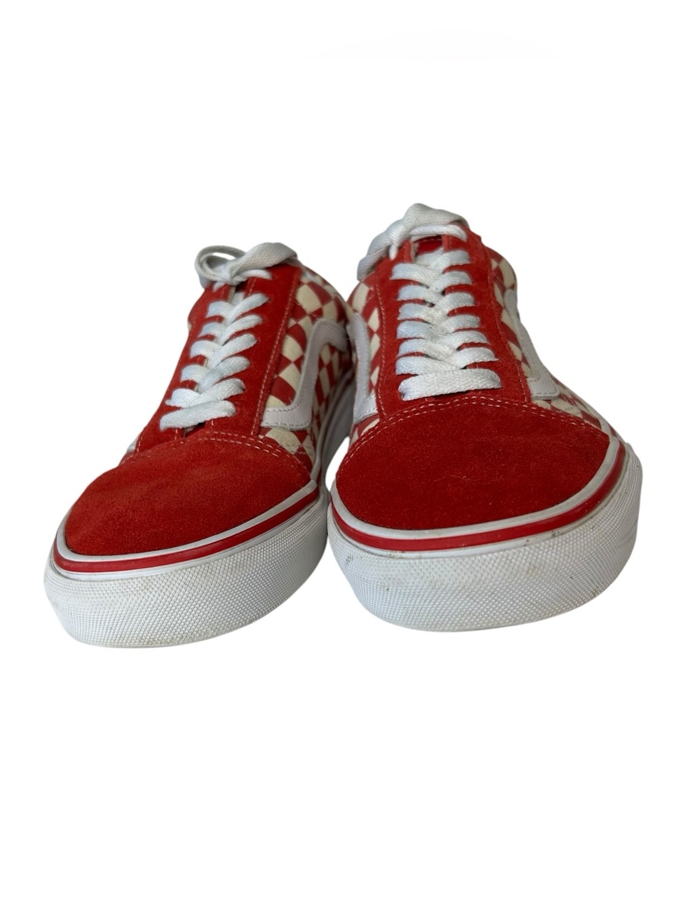 VANS Men 6 6.5 Women 7.5 8 Red White Checkerboard Canvas Lace-Up Sneakers. - Picture 3 of 11